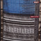 Assam partly silk saree peacock blue and black with digital prints & zari weaves and zari woven border