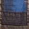 Assam partly silk saree peacock blue and black with digital prints & zari weaves and zari woven border