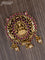 Antique pendant set lakshmi design with ruby stones and golden beads hangings