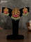 Antique pendant set lakshmi design with pink kemp stones and green beads hanging