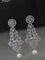 Zircon choker floral design emerald and cz stones with pearl hangings