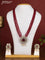 Beaded triple layer maroon necklace with ruby & cz stones and pearl hangings in victotrian finish
