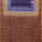 Bamboo saree navy blue and brown with allover thread weaves and sequin work pallu & zari border