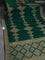 Banarasi crepe saree green with allover thread & zari geometric weaves and woven border