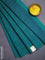 Banarasi semi matka saree teal green with allover thread weaves in borderless style