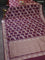 Banarasi semi katan silk saree dual shade of maroonish purple with allover silver & gold zari weaves and zari woven border