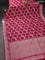 Banarasi semi katan silk saree pink with allover silver & gold zari weaves and zari woven border