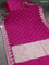 Banarasi semi katan silk saree pink with allover zari woven buttas and parrot design zari woven border