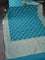 Banarasi semi katan silk saree teal blue with zari woven buttas and zari woven border