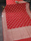 Banarasi semi katan silk saree red with zari woven buttas and zari woven border