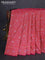 Banarasi semi katan silk saree pink with allover zari woven brocade weaves and zari woven border