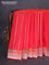 Banarasi semi katan silk saree red with allover zari weaves and rich zari woven border