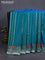 Banarasi semi katan silk saree dual shade of teal bluish green with allover zari weaves and thread & zari woven border