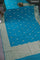 Banarasi semi katan silk saree dual shade of teal blue with zari woven buttas and rich zari woven border