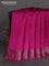 Chiniya silk saree magenta pink with plain body and woven border
