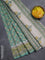 Chanderi bagru saree pastel green with allover floral butta prints and small zari woven border