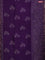 Chanderi bagru saree violet with floral butta prints and long printed zari border
