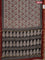 Chanderi bagru saree beige black and maroon with allover prints and small zari woven border