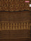 Chanderi bagru saree sandal and brown with allover leaf prints and small zari woven border