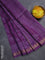 Chanderi bagru saree purple with allover prints and mageshwari border