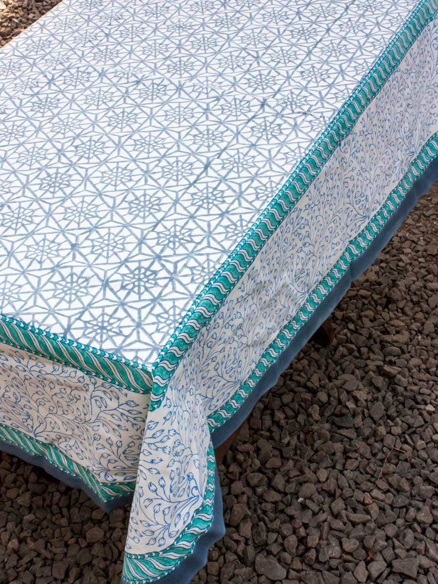 Geometrical Block Print Cotton Table Cover