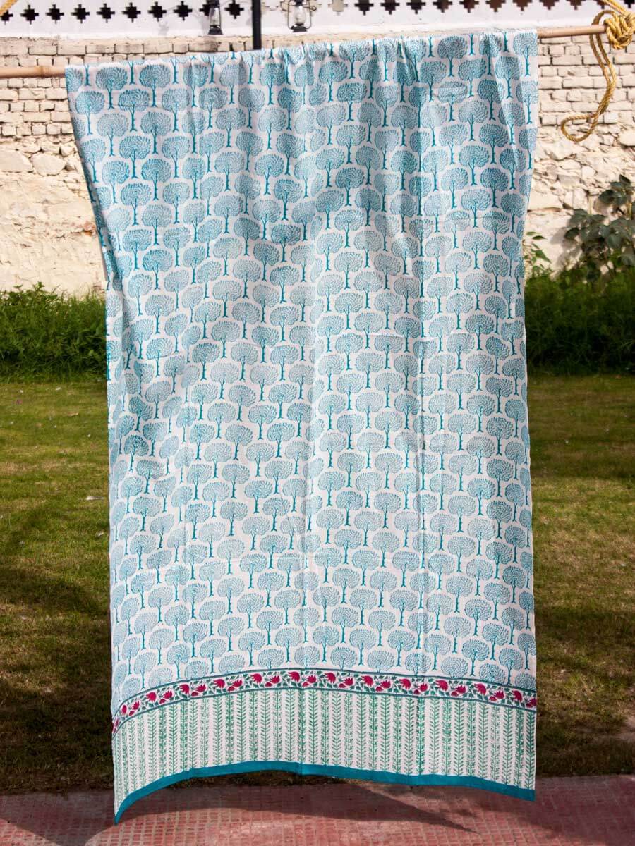 Mahtab Garden Block Printed Cotton Curtain