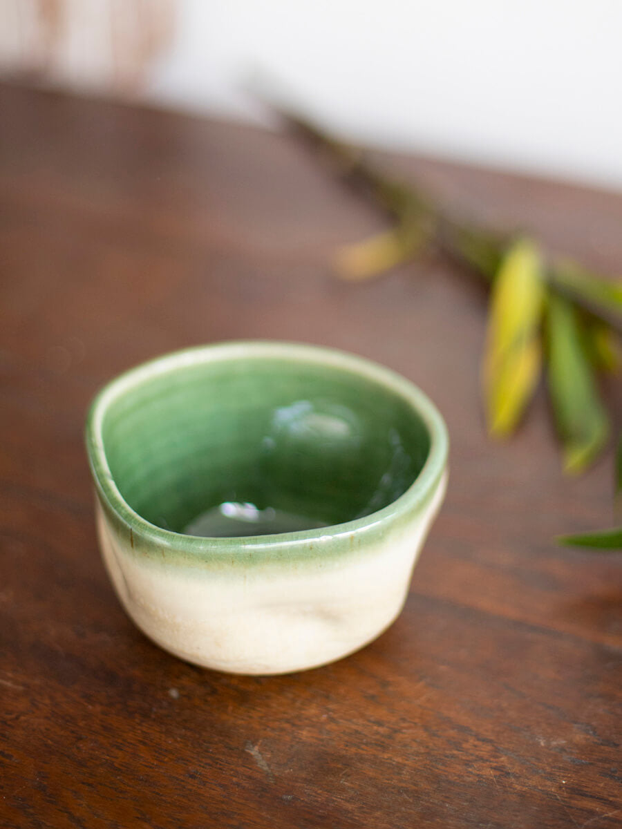 Emerald Light Uneven Round Ceramic Bowl