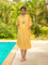 Yellow Stripes Kaftan Cotton Shirt Dress