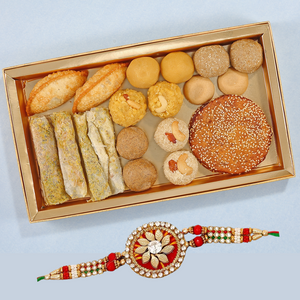 Rakhi with Traditional Telugu Sweets Gift Pack