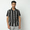 Camp Collar Half Sleeve Striped Mood Shirt
