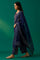 Navy Blue Embroidered Straight Kurta with Straight Pant and Dupatta Set