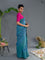 Suta Turquoise Blue & Gold-Toned Floral Woven Design Zari Pure Cotton Saree