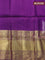 Pure kanjivaram silk saree light blue and violet with allover silver & gold zari weaves and long zari woven border