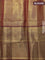 Pure kanjivaram tissue silk saree gold and dark magenta pink with allover zari woven brocade weaves and zari woven border