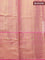 Pure kanjivaram tissue silk saree cream and light pink with allover zari woven brocade weaves and zari woven border