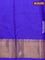 Pure kanjivaram silk saree royal blue with allover self emboss & zari buttas and zari woven border