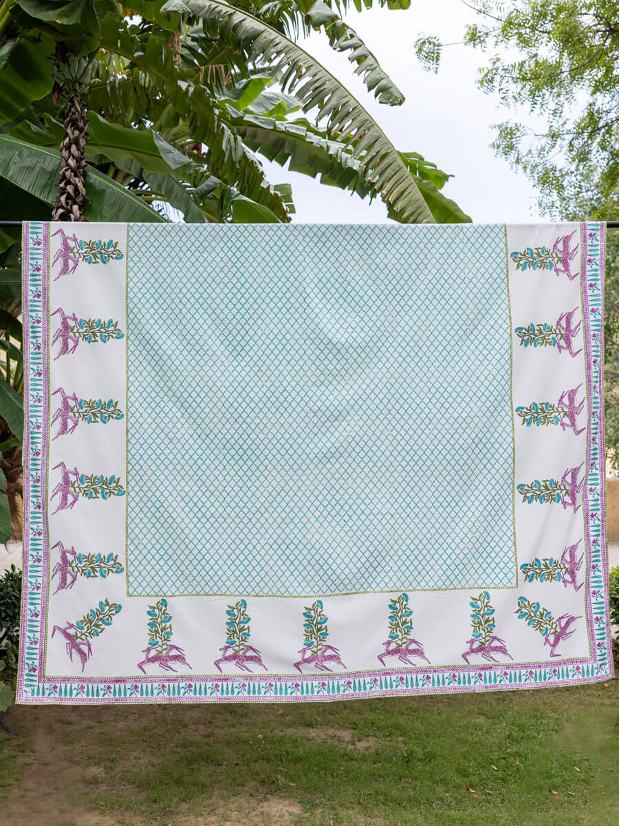 Swarna Block Printed Cotton Bed Cover