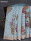 Chiniya silk saree pastel blue with zari woven buttas & digital prints and zari woven border
