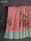 Chiniya silk saree onion pink and pastel blue shade with allover woven buttas & floral digital prints and zari woven border