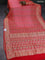 Banarasi georgette saree red with bandhani prints & mina weaves and woven border