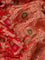 Banarasi georgette saree red with bandhani prints & mina weaves and woven border