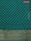 Banarasi crepe saree green and peacock blue with allover geometric zari weaves and woven border