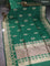 Banarasi katan silk saree green with zari woven buttas and zari woven border