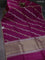 Banarasi organza silk saree magenta pink with silver & gold zari weaves and zari woven piping border