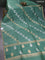 Banarasi organza silk saree pastel green with silver & gold zari weaves and zari woven piping border