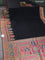 Banarasi silk saree black with plain body and position prints