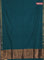 Bengal soft cotton saree teal green and deep maroon with plain body and zari woven border