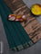 Bengal soft cotton saree green and red with plain body and zari woven border