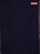 Bengal soft cotton saree navy blue and red with plain body and zari woven border