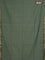 Bengal soft cotton saree green shade and brown with plain body and zari woven border